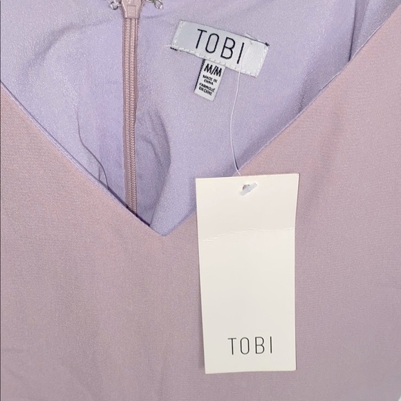 (BN28) Tobi lilac shift slip minidress Spaghetti Strap V-Neck, Size M, NWT - Picture 6 of 10